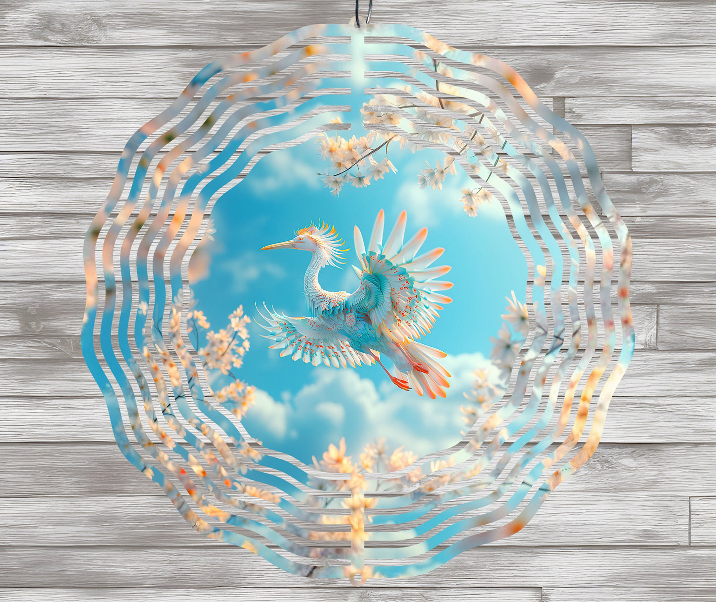 Heron Bird Wind Spinner Sublimation Design Download