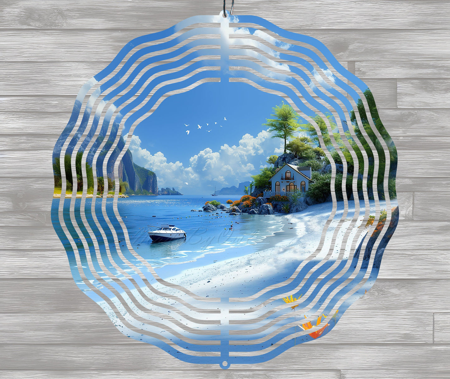 Coastal Wind Spinner Sublimation Design Instant Download PNG