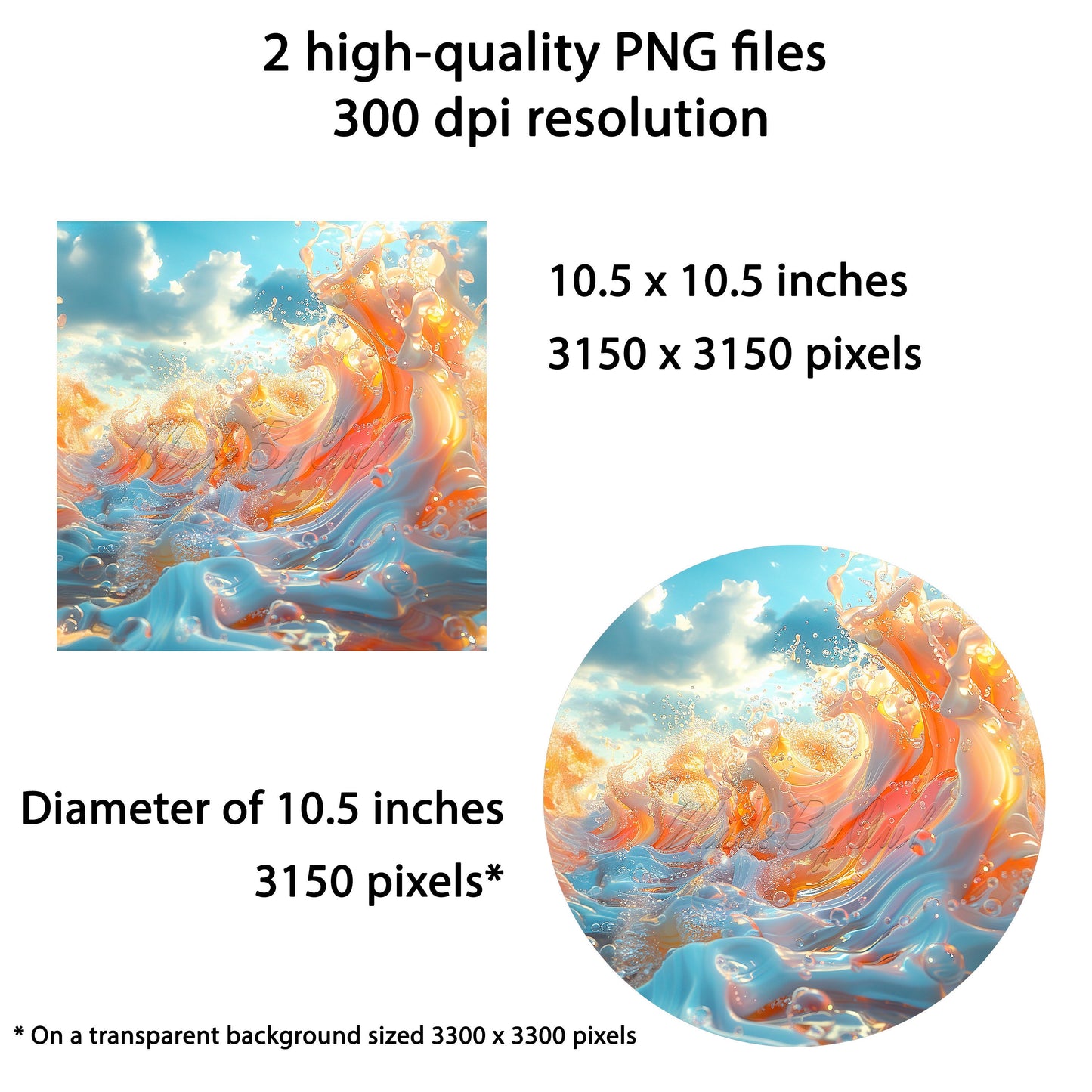 Ocean Wave Wind Spinner Sublimation Design Digital Download