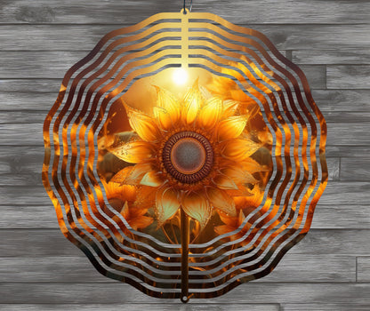 Night Sunflower Wind Spinner Sublimation Design PNG Download