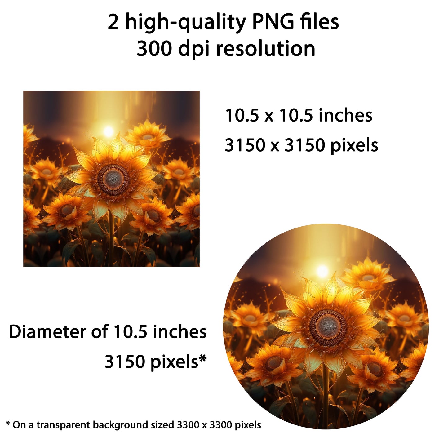 Night Sunflower Wind Spinner Sublimation Design PNG Download