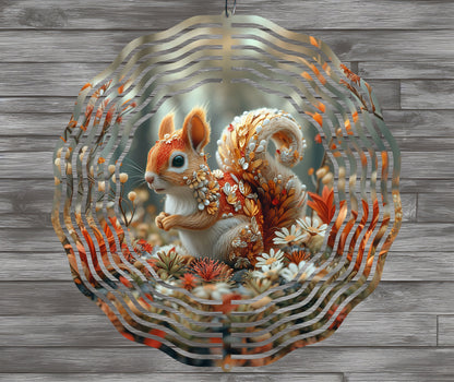 3D Squirrel Wind Spinner Sublimation Design, Digital Download