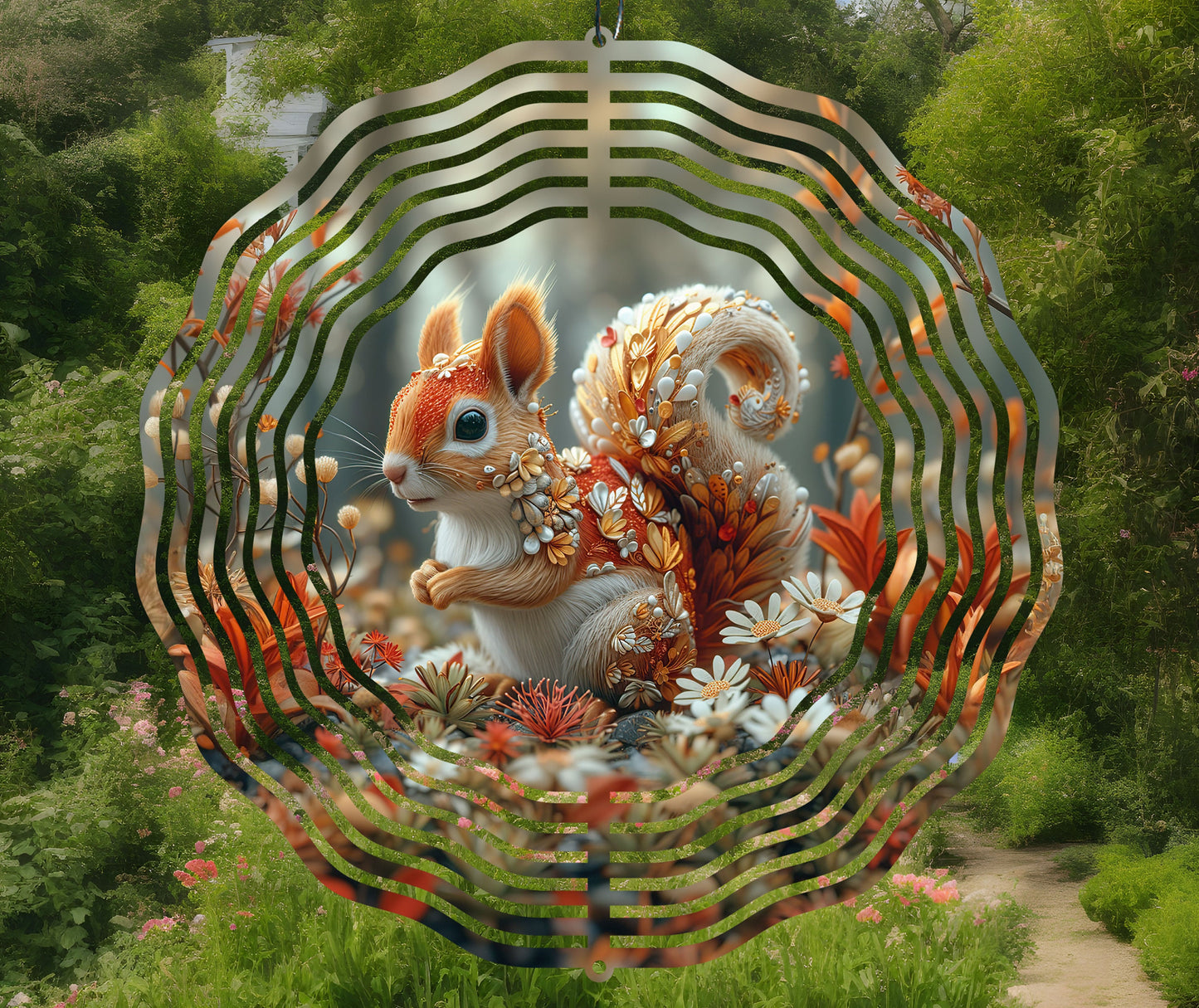 3D Squirrel Wind Spinner Sublimation Design, Digital Download