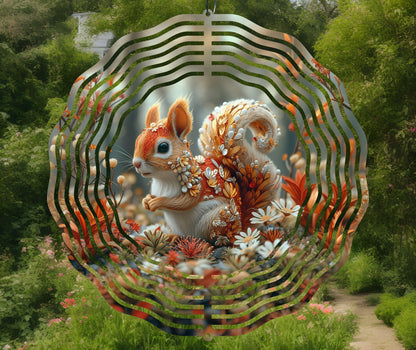 3D Squirrel Wind Spinner Sublimation Design, Digital Download