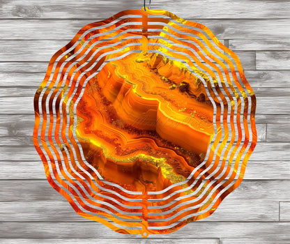 3D Gold Geode Wind Spinner Sublimation Design, PNG Download