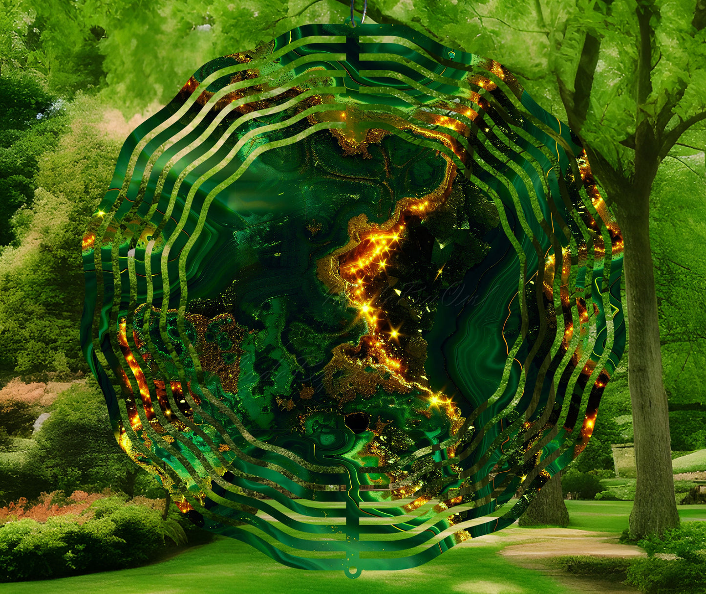 3D Emerald Green Geode Wind Spinner Sublimation Design