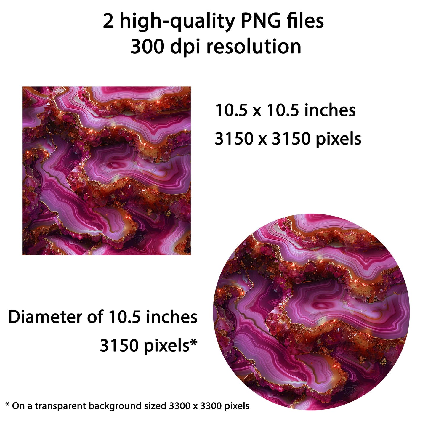 3D Pink Geode Wind Spinner Sublimation Design - Download