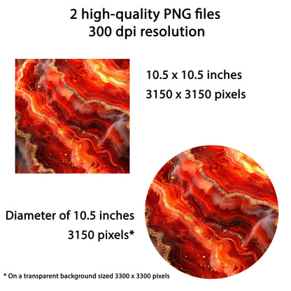 3D Red Gold Geode Wind Spinner Sublimation Design Download