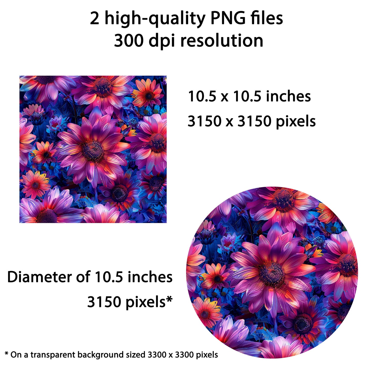 Sublimation Design: Purple Sunflower Wind Spinner – PNG