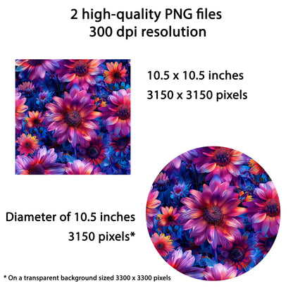 Sublimation Design: Purple Sunflower Wind Spinner – PNG