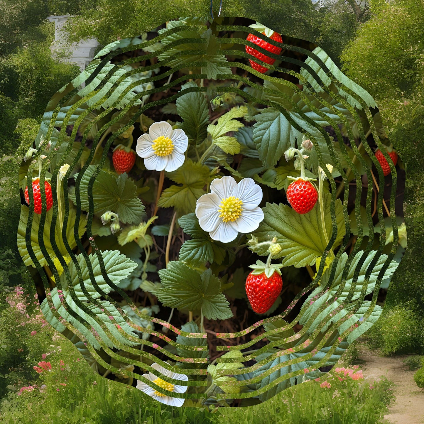 3D Strawberry Wind Spinner Sublimation Design Digital Download