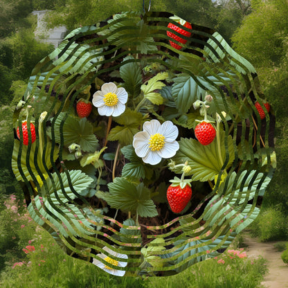 3D Strawberry Wind Spinner Sublimation Design Digital Download