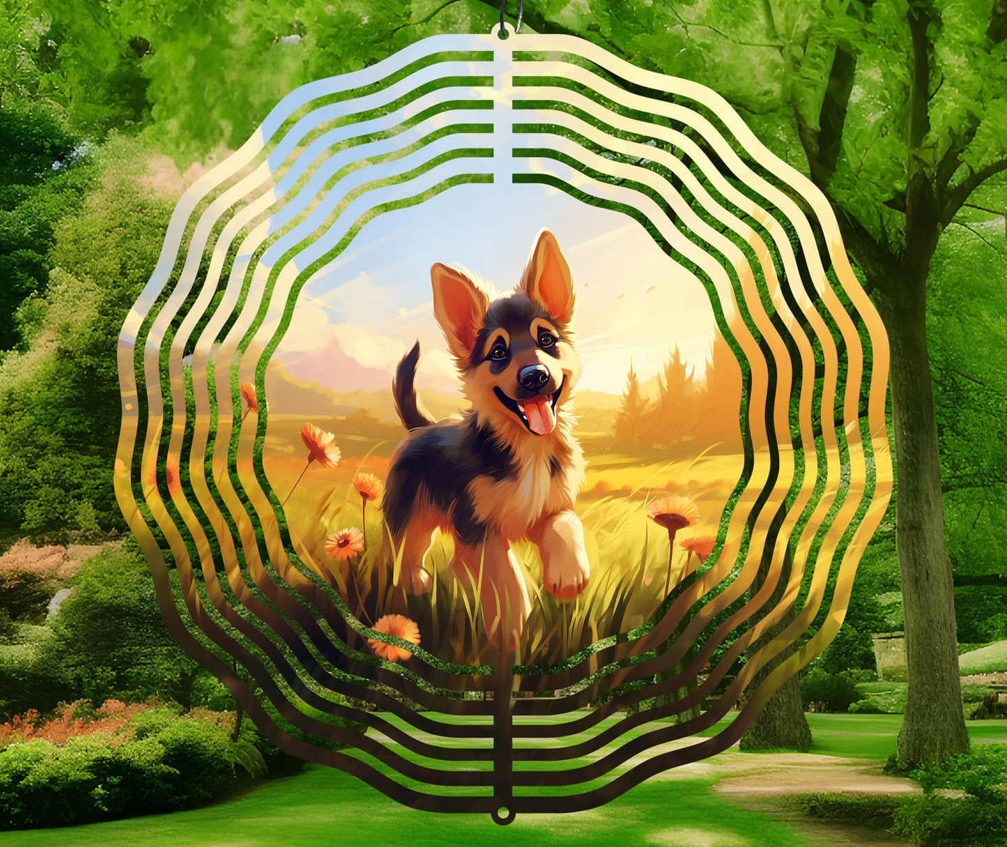 Cute Dog Wind Spinner Sublimation Design, Instant Download PNG