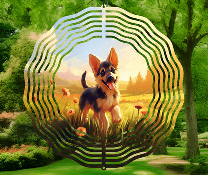 Cute Dog Wind Spinner Sublimation Design, Instant Download PNG