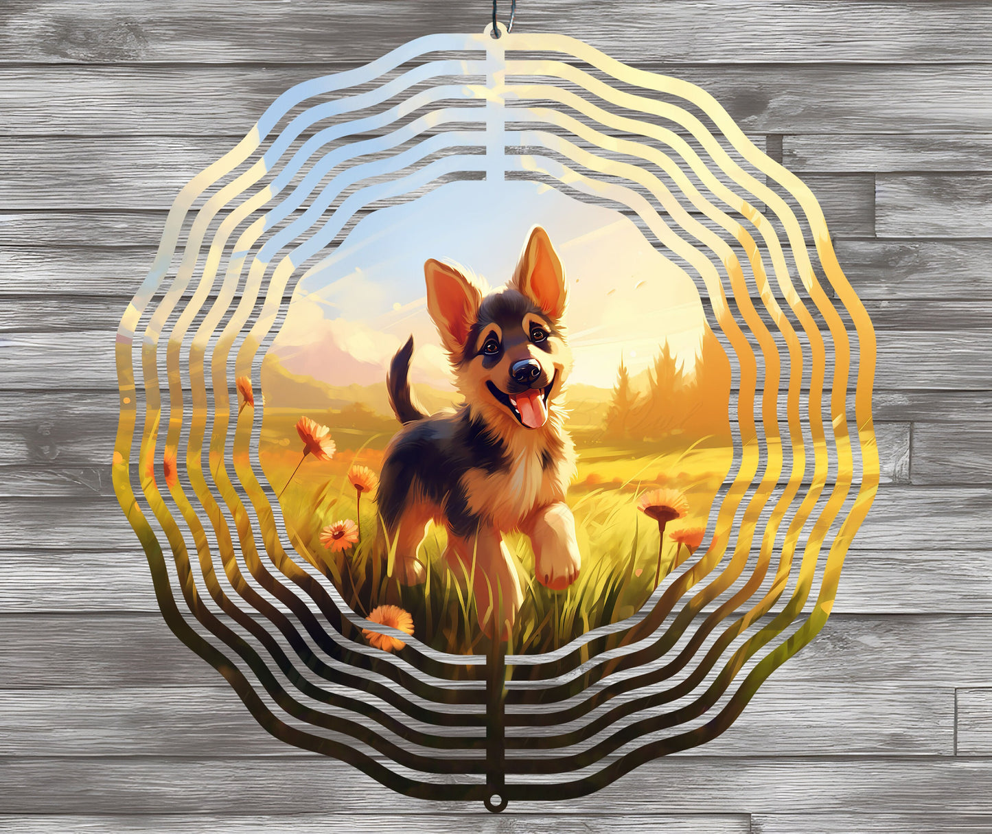 Cute Dog Wind Spinner Sublimation Design, Instant Download PNG