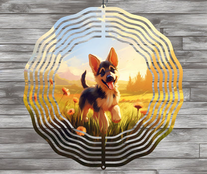 Cute Dog Wind Spinner Sublimation Design, Instant Download PNG