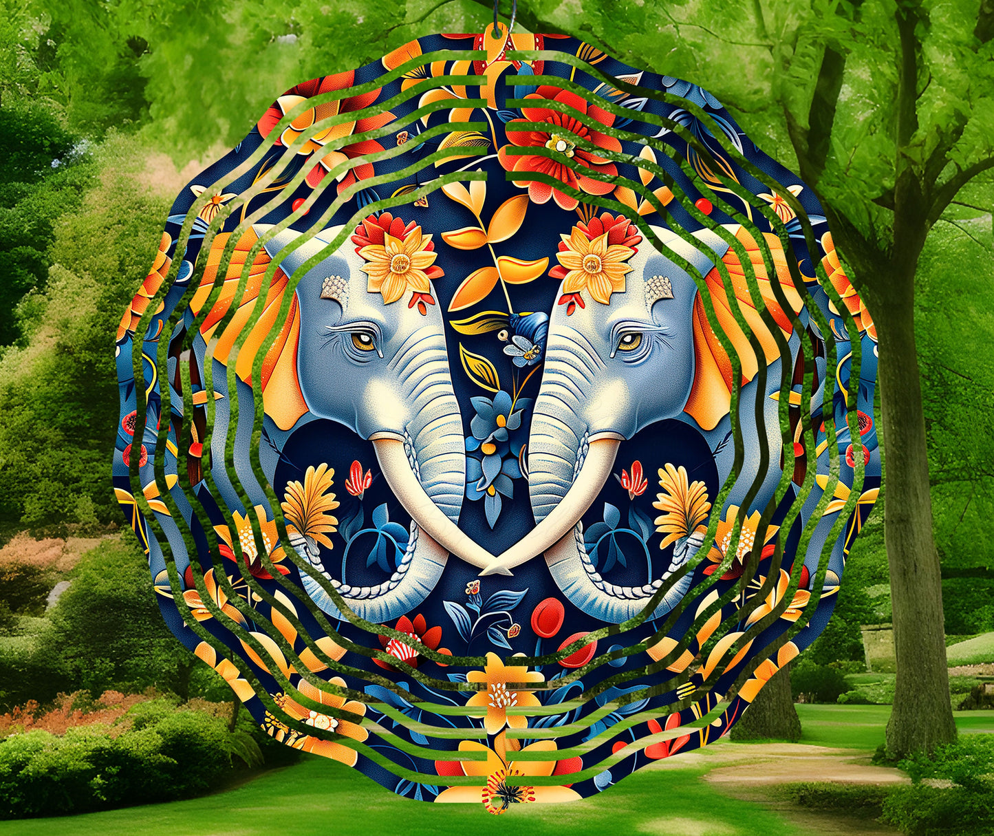 Elephants Wind Spinner Sublimation Design, Instant Download