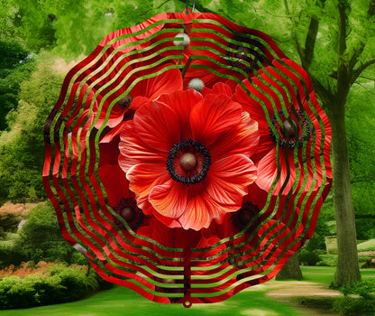 Red Poppy Wind Spinner Design – Sublimation PNG Download