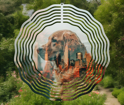 Sublimation Design: Golden Retriever Wind Spinner – PNG