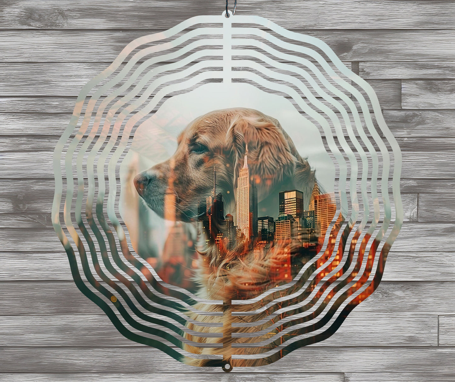 Sublimation Design: Golden Retriever Wind Spinner – PNG