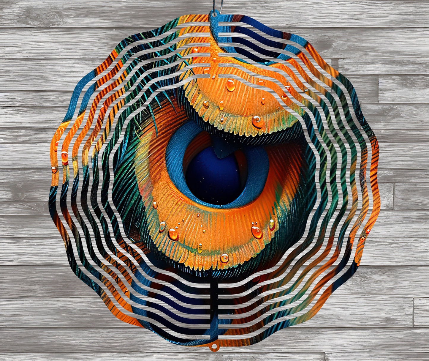 3D Peacock Feathers Wind Spinner Sublimation Design PNG