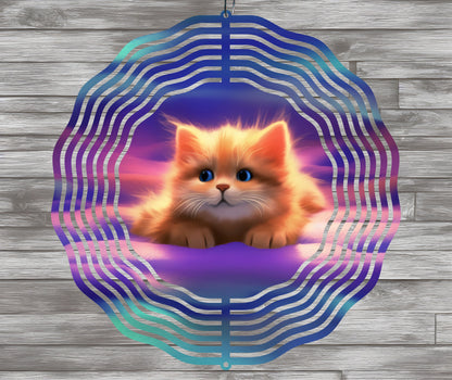 Red Cat Wind Spinner Sublimation Design Download