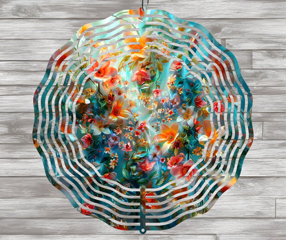 Spring Flowers Wind Spinner Sublimation Design Instant PNG