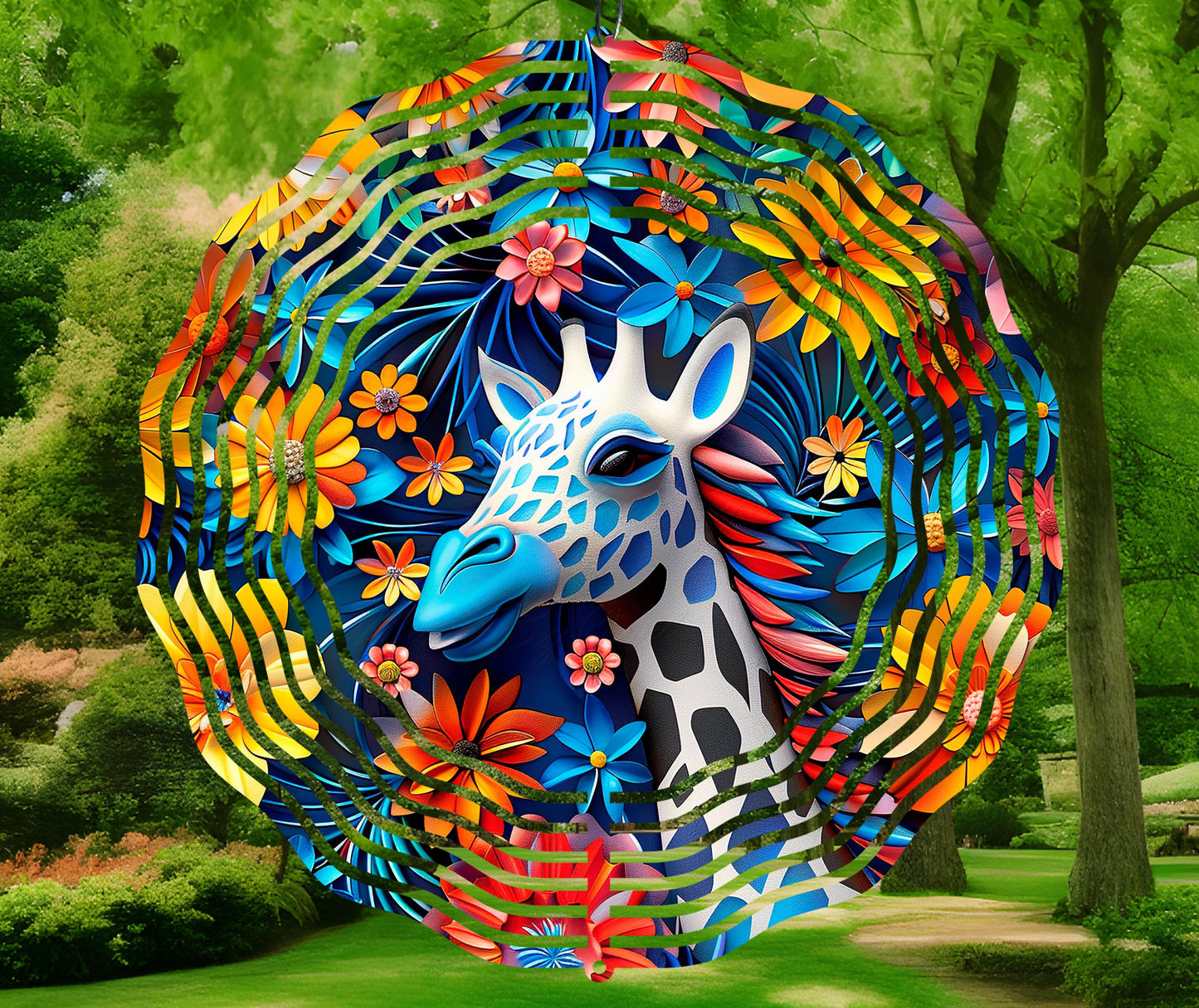 3D Giraffe Wind Spinner Sublimation Design – PNG Download