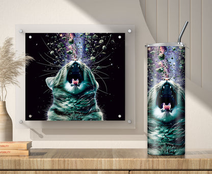 Funny Cat Tumbler Wrap Sublimation Design, PNG Digital Download