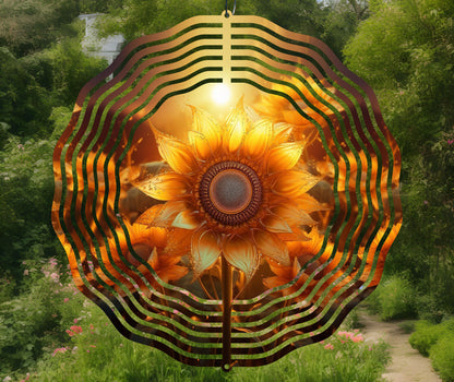 Night Sunflower Wind Spinner Sublimation Design PNG Download