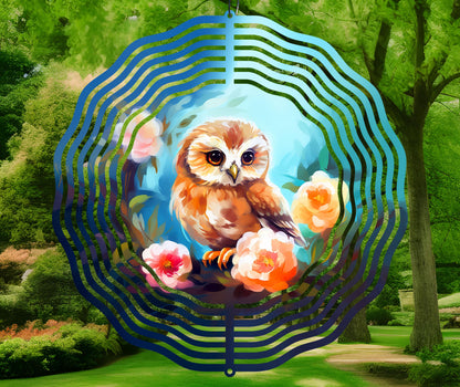 Cute Owl Wind Spinner Design – Sublimation PNG Download