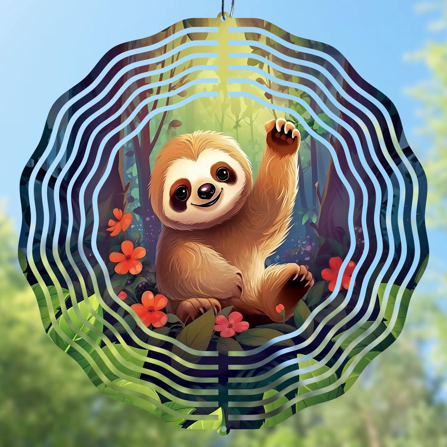 Sloth Wind Spinner Sublimation Design PNG Digital Download