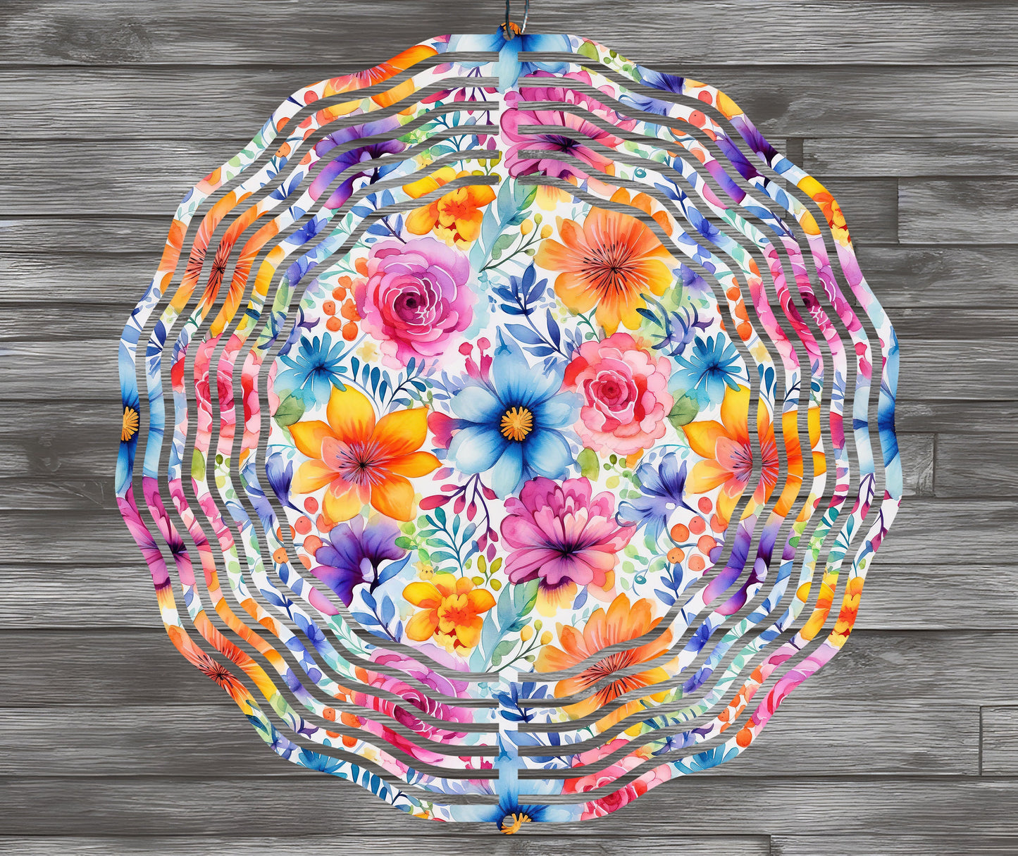 Boho Flowers Wind Spinner Sublimation Design Instant Download
