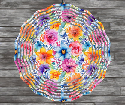 Boho Flowers Wind Spinner Sublimation Design Instant Download