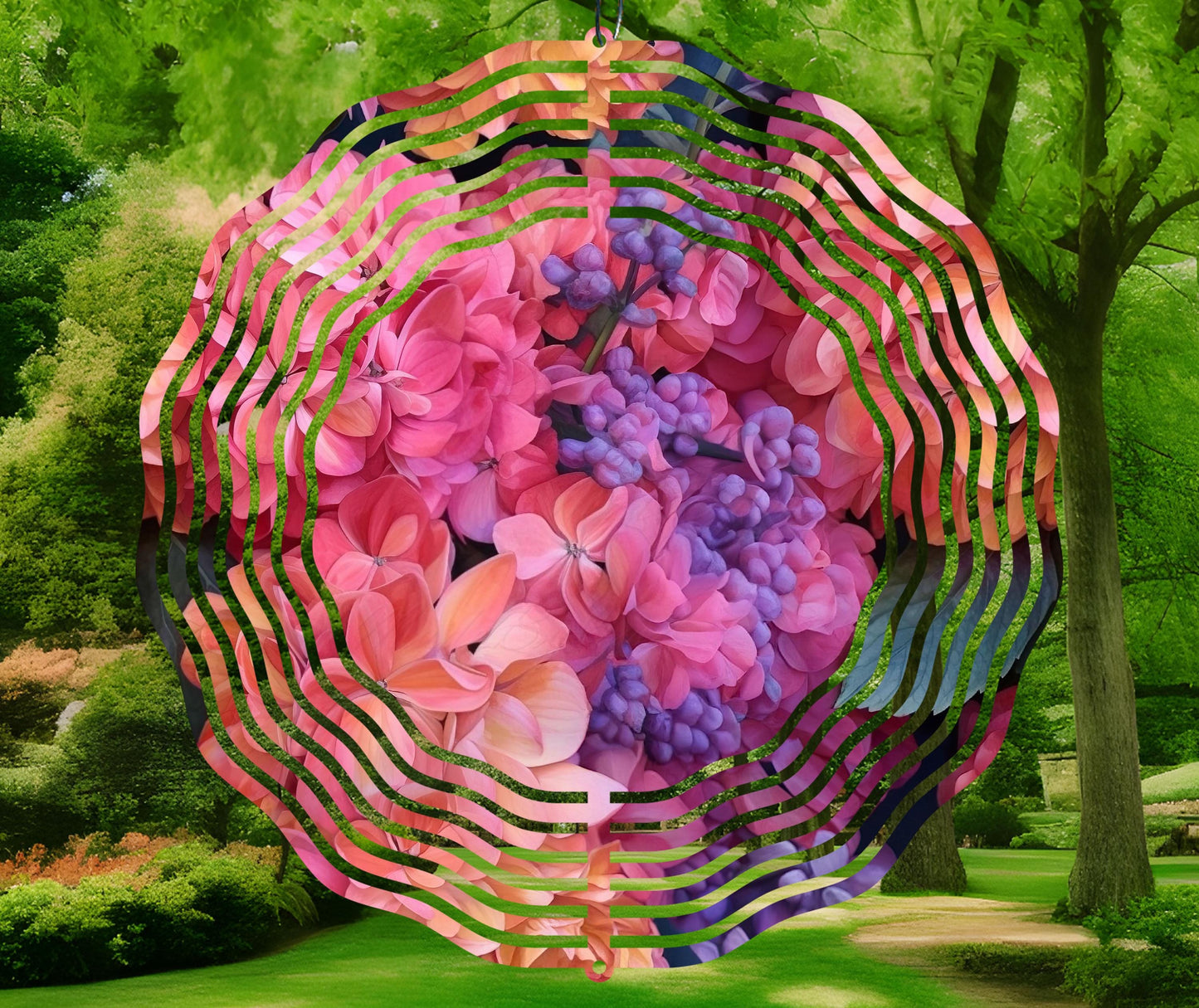 Sublimation Design: Hydrangea Wind Spinner Instant Download