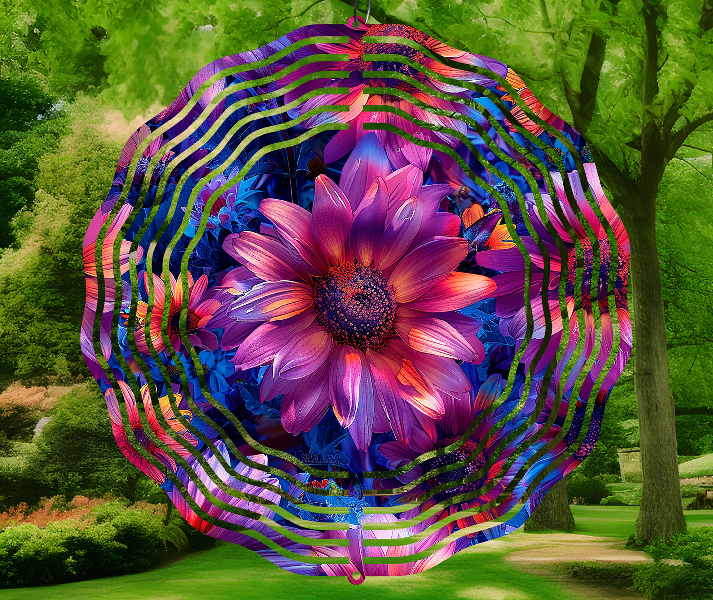 Sublimation Design: Purple Sunflower Wind Spinner – PNG