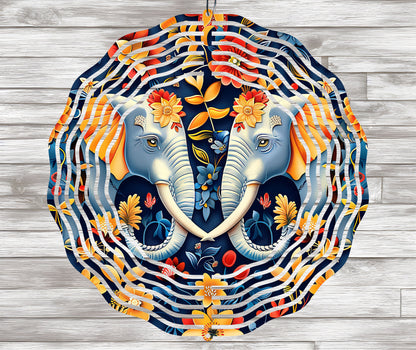 Elephants Wind Spinner Sublimation Design, Instant Download