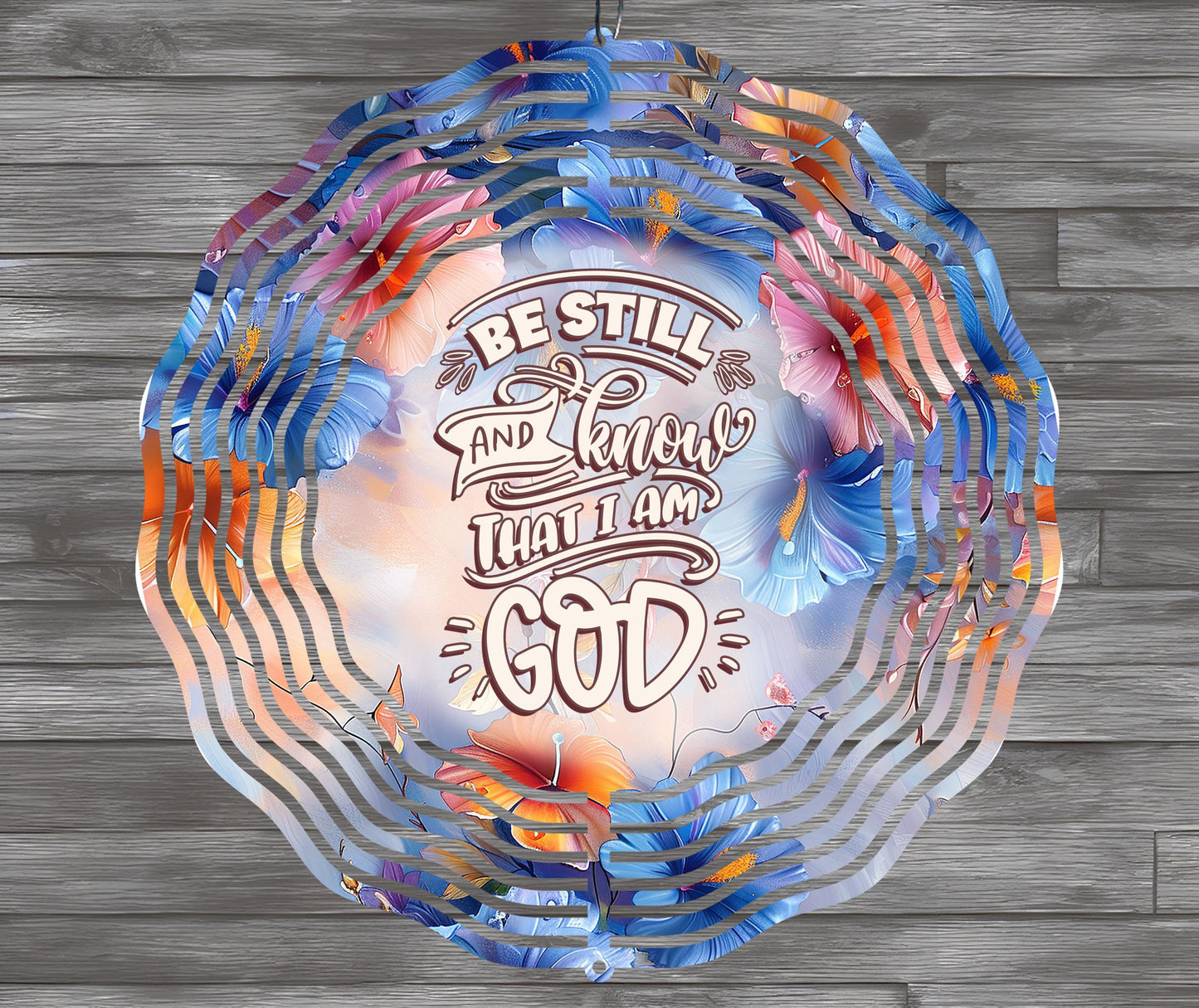 Christian Wind Spinner Design "Be Still and Know That I Am God"