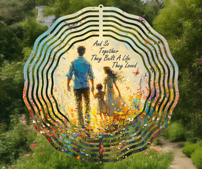 Wind Spinner Sublimation Design "And So Together They Built a Life"