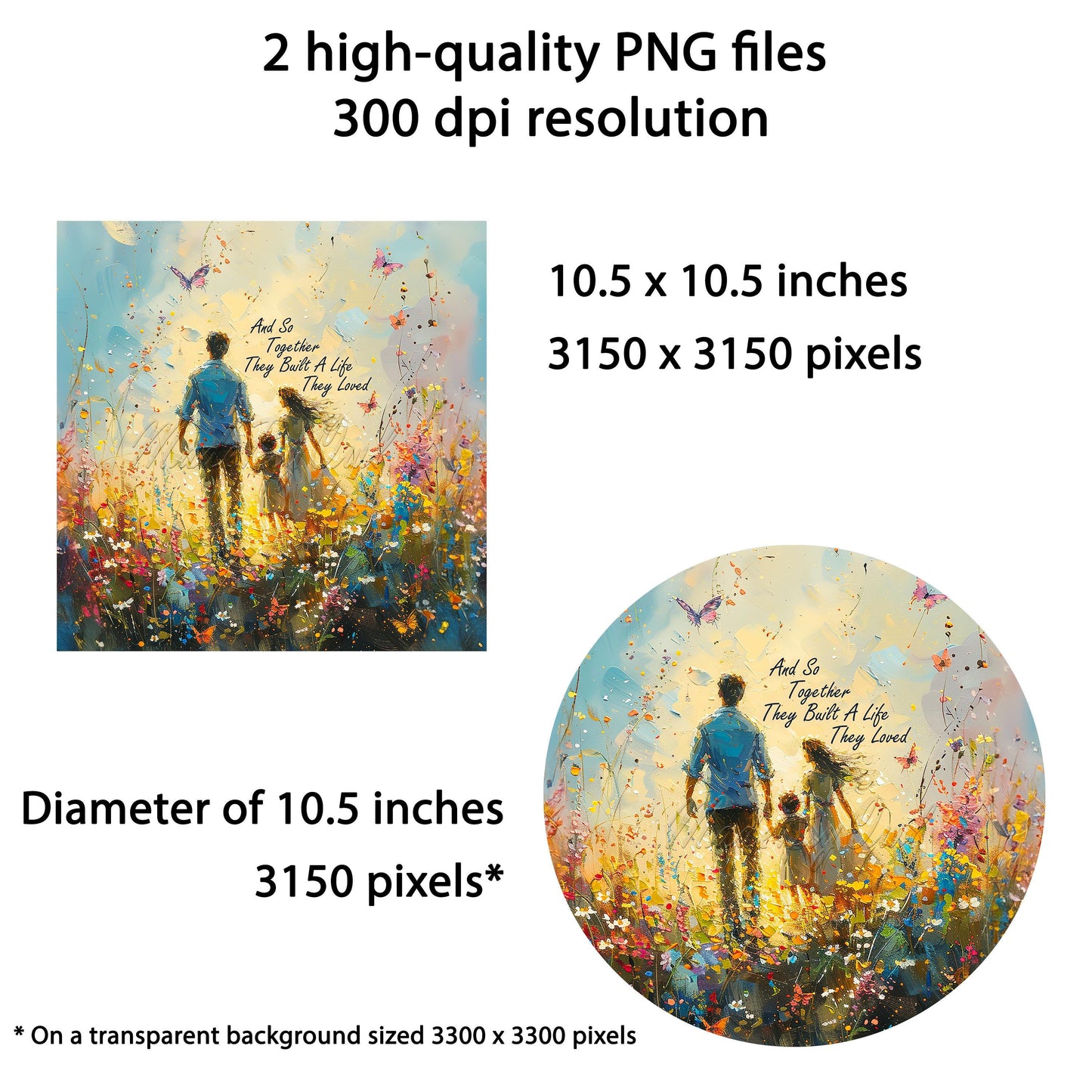 Wind Spinner Sublimation Design "And So Together They Built a Life"