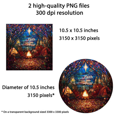 Christian Faith Over Fear Wind Spinner Design – Sublimation PNG Download