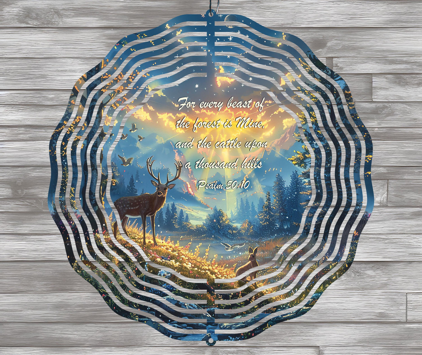 Christian Wind Spinner PNG, Deer Wind Spinner, Forest Wind Spinner Sublimation Design, Christian Art, Bible Verses PNG, Digital Download