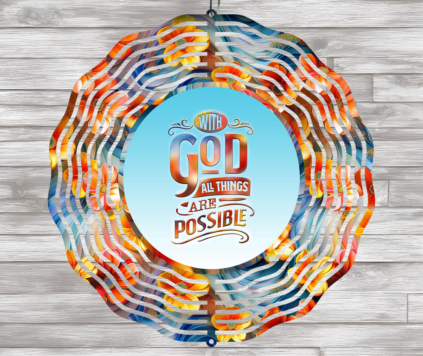 With God All Things Are Possible, Wind Spinner Design PNG