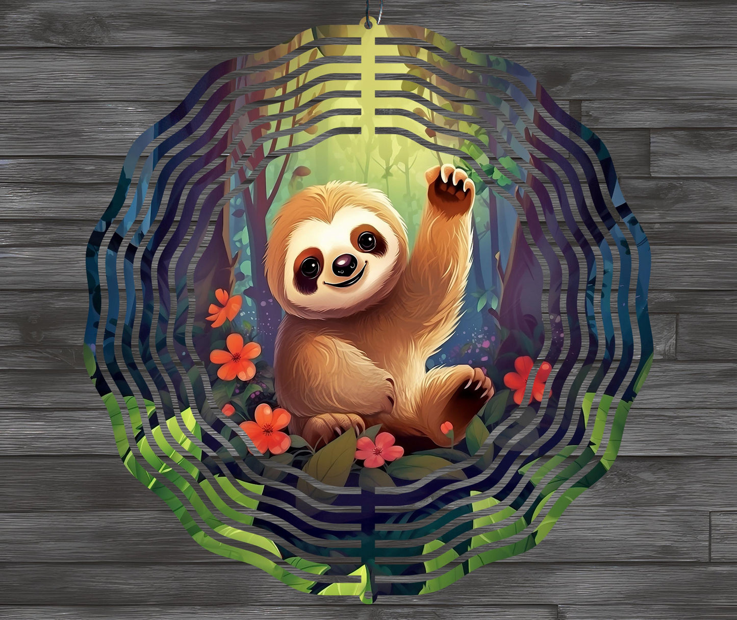 Sloth Wind Spinner Sublimation Design PNG Digital Download