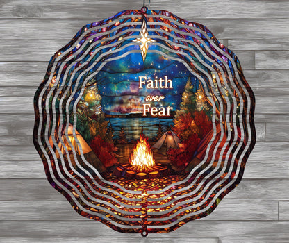 Christian Faith Over Fear Wind Spinner Design – Sublimation PNG Download