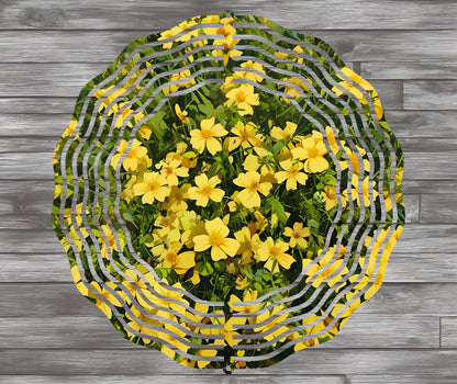 Yellow Flowers Wind Spinner Sublimation Design PNG
