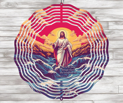 Wind Spinner Sublimation Design "I Can Do All Things Through Christ"
