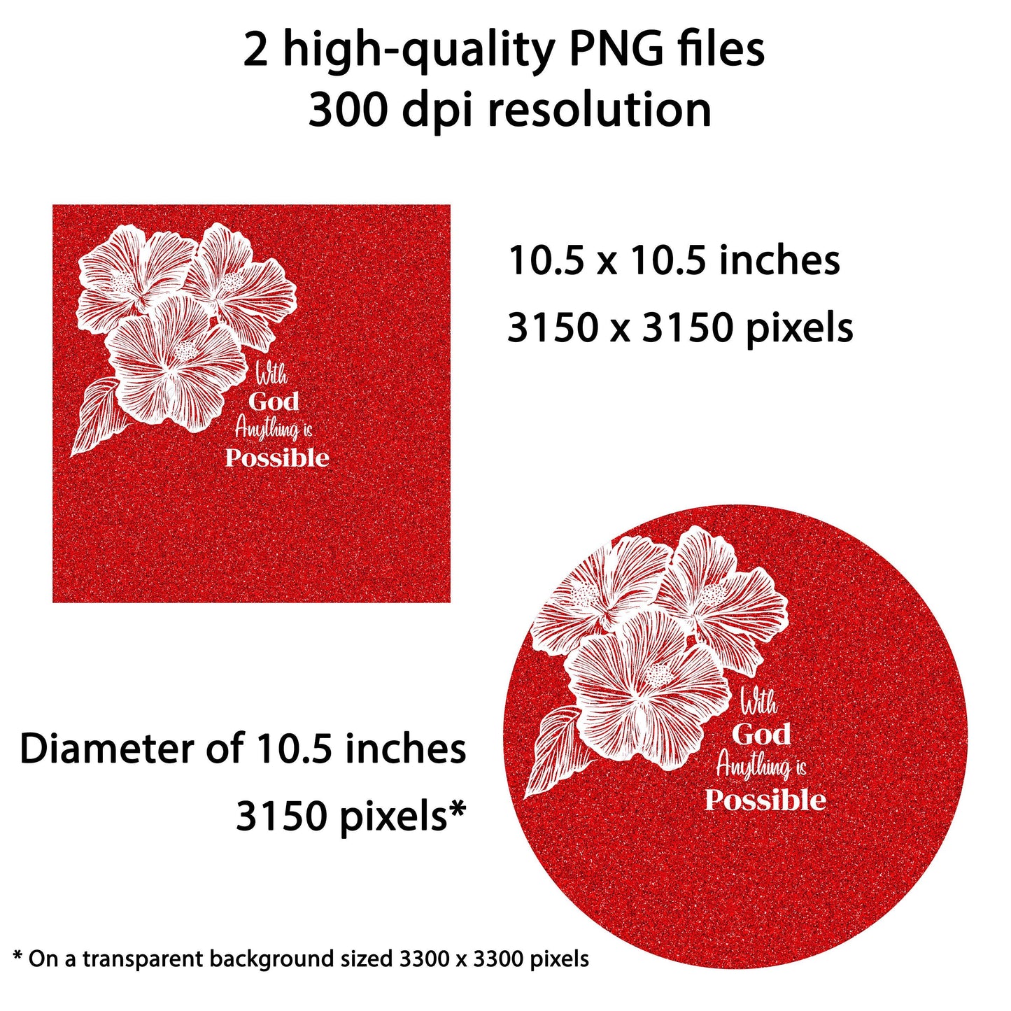 Wind Spinner Sublimation Design "With God Anything Is Possible"