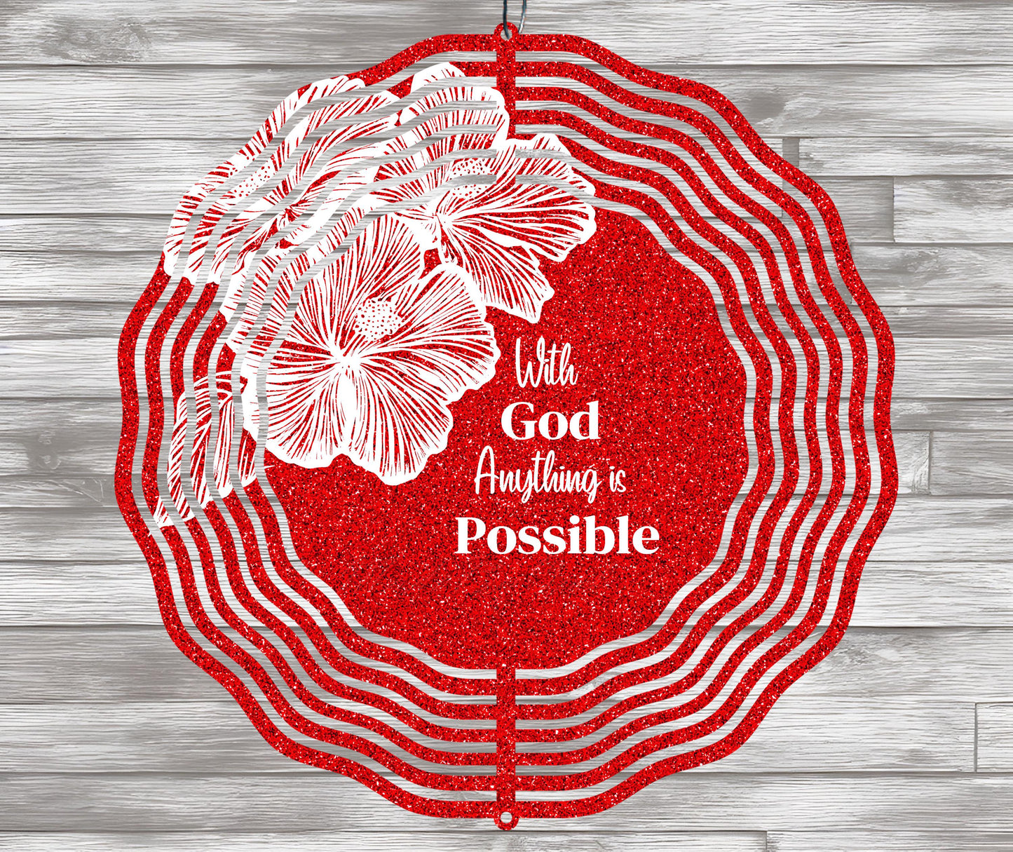 Wind Spinner Sublimation Design "With God Anything Is Possible"