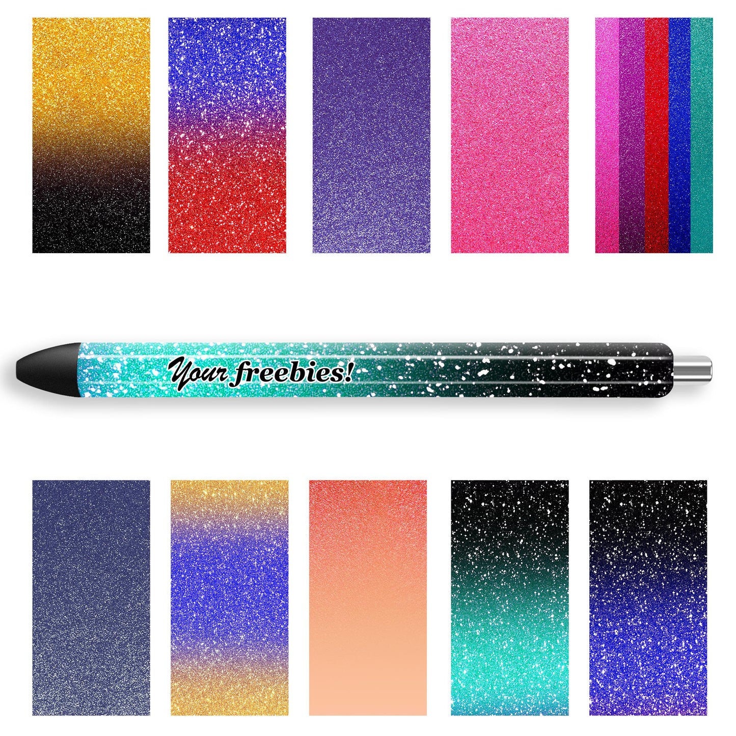 Glitter Ombre Pen Wraps Bundle – 70 Sublimation Designs